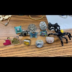 13 statement rings!! 3 are Betsy Johnson